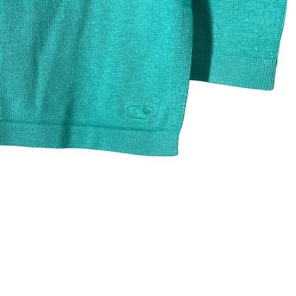 Vineyard Vines Womens Embellished Notch Neck Wool Blend Sweater Size S Teal - Picture 4 of 5